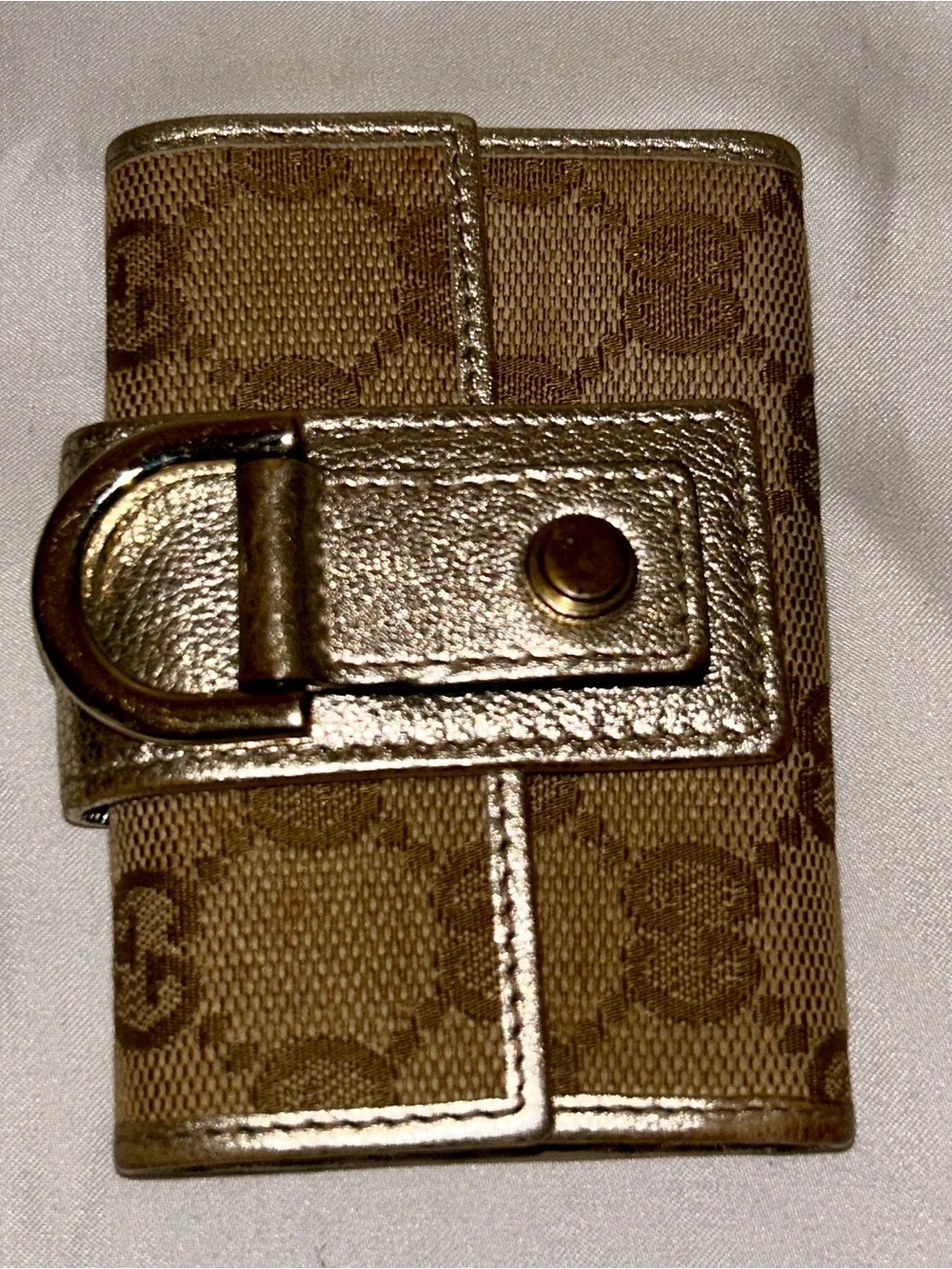 Gucci Key Case with D-Ring, Abbey Line, 141419, Unisex GG Canvas